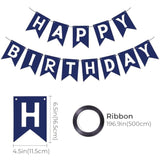 Navy Blue Happy Birthday Banner Signs Party Decorations For Women Men Girls Boys