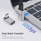 Usb C 90 Degree Adapter 40Gbps, Usb C Right Angle Adapter Pd 240W, 90 Degree U