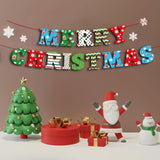 Merry Christmas Banner - Christmas Decorations - Traditional Xmas Holiday Decor For Christmas Tree Indoor Home Office Fireplace Mantle Farmhouse