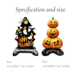 2Pc Giant Halloween Foil Balloons – Pumpkin Castle & Spooky Ghost Decorations