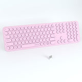 Wireless Pink Keyboard, Bluetooth 2.4Ghz Dural Mode Connection Scissor Switche