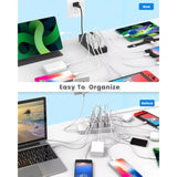 10-Port Usb Charger Block, Multi Usb Charging Station, Iphone/Ipad/Samsung Galaxy Note Tablet Android Smartphone Multi-Function Device, 50W10A Power Strip(Biack)