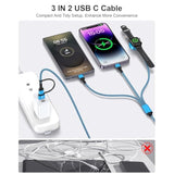 For Apple Watch Charger, 3 In 2 Usb C Cable For Iphone Charger, 6Ft Multi Fast Charging Cable, Usb Magnetic Wireless Charging Cable For Iwatch Ultra/Se/10/9/8/7/6/5/4/3/2/1, Iphone 17/16/15/14/13/12