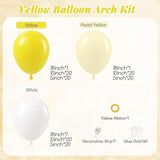 128pcs Yellow Balloon Arch Kit Pastel Balloons for Lemon Bee Party Decor
