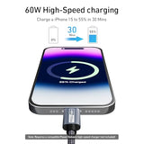 BENFEI Short USB C Fast Charging Cable(1ft, 2 Pack, 10Gbps, 60W, Silicone Cable) Compatible with iPhone 15 Plus/15 Pro Max, MacBook Pro, iPad Pro Air 4, Samsung Galaxy S23+ S22 S21 Ultra