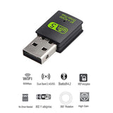 Usb Wifi Bluetooth Adapter, 600Mbps Dual Band 2.4/5Ghz Wireless Network Card,