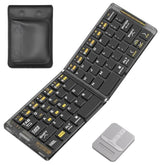 Foldable Keyboard And Mouse(2.4G),F01 Folding Bluetooth Keyboard And Mouse Combo For Business And Travel,Portable Keyboard For Laptop Ipads Tablets,For Windows/Android/Ios-Silver Square Mouse