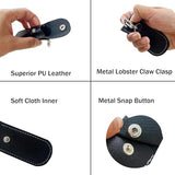 Anti Lost Usb Flash Drive Leather Holder, 2 Pcs Leather Usb Protective Case For Alloy Shark Buckle Lightweight Portable (Black+Brown, Large+Small)