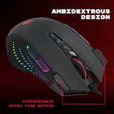 J90S Rgb Gaming Mouse, High Precision 8000 Cpi, 150 Ips, 25G Acceleration, 12 Customizable Buttons, Ambidextrous