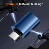 Usb To Usb C Adapter 4 Pack,?2*Type C Female To A Male Charger Converter?&?2*Usb C Male To Usb Female? Otg Adapter For Apple Watch Ultra 8 9,Iphone 15 Pro Max 14 13 12,Airpods - Blue/Black