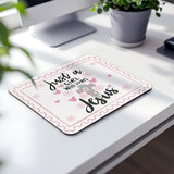 Christian Bible Verse Mouse Pad,Preppy Cute Christian Gifts For Women,Just A Girl Who Loves Jesus,Non-Slip Rubber Base Mousepads For Home Office Dorm Desk Decor,9.5X7.9 Inches