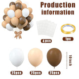 82 Pcs Party Balloons Kit Latex 10 Inch Brown Khaki Cream Balloons Wit