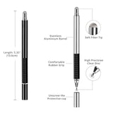Capacitive Stylus Pen (4 Pack), Universal Stylist Pens 2 In 1 Precision Series Fine Point Disc Touch Screen For Iphone/Ipad/Android/Tablet And All Screens