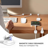 12 Pack Magnetic Cable Clip Organizer Cord Holder, Adhesive Cable Management, Wire Phone Usb Charger Cable Holder Keeper Organizer For Car, Office Home Desktop, Wall, Night Table