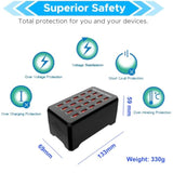 20-Port Usb Charger Station, 100W/20A, Compatible With Smartphones, Tablets, And Other Usb Devices