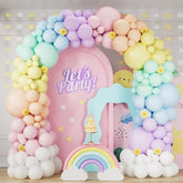 163Pcs Pastel Rainbow Balloon Arch Garland Kit With Assorted Color Balloons Pastel Blue Pink Orange Green Yellow Purple And White Balloons For Easter Lgbt Wedding Unicorn Birthday Party Supplies