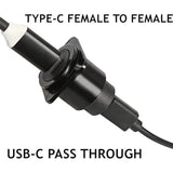 2Pcs Usb 3.1 Type C Panel Mount Coupler, D-Type Module Usb C Pass Through Conn