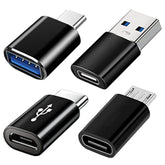 Usb C Adapters 4 Pack, Usb C To Usb 3.0 Otg Adapter, Micro Usb To Usb C Adapter Compatible With Macbook Pro, Samsung Galaxy, Smartphones, Laptop, Pc, In Car And More
