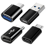 Usb C Adapters 4 Pack, Usb C To Usb 3.0 Otg Adapter, Micro Usb To Usb C Adapter Compatible With Macbook Pro, Samsung Galaxy, Smartphones, Laptop, Pc, In Car And More