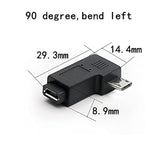 Micro Usb To Micro Usb Adapter,90 Degree Left & Right Angled Android Connector