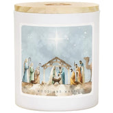 Christmas Candle, Watercolor Nativity Scene, Woodland Walk Scented 2 Wick 11 Oz Premium Soy Candle, Hand Poured In Usa, Cdl1405