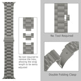 No Tool Needed Bands Compatible with Apple Watch Band 49mm 46mm 45mm 44mm 42mm for Women Men, Stainless Steel Metal Strap Designed for iWatch Ultra