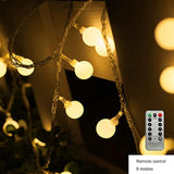 Led Ball String Lights, 19.6Ft 40Leds Globe Waterproof Fairy String Lights With Remote Control Usb Powered, Decorations