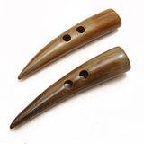 2-Pcs 93Mm (3-5/8") Natural Horn Toggle Button, May-Hb-70B555 (Burnt B