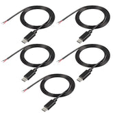 Usb Type-C Pigtail Cable Extension Power Cable 22Awg 5V 3A Usb-C Plug To 2 Pin