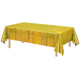Gold Tablecloth Disposable Table Covers - Plastic Rectangle Table Cloth For New Years/Christmas/Men Birthdays/Engagement/Anniversary/Luau Party Decorations - 2 Set 108" X 54"