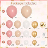 Pink Orange Balloon Garland Kit, Hot Pink Orange Light Pink Metallic G