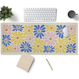 Mouse Pad Desk Mat Large, Anti-Slip Big Mousepad Xxl Large With Stitched Edges (Colorful Flower, 35.4"X15.7")