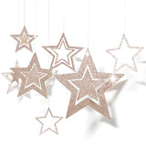 Twinkle Star Garlands Champagne Gold Party Decorations Stars Banner Ceiling Hanging Decor Streamer Backdrop For Birthday Bachelorette Christmas New Year Eve Starry Night Theme Party Decor
