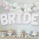 40 Inch White Bride Balloons, Giant Bride To Be Balloons, Bride Letter Balloon, Bachelorette Party Balloon, Bridal Photo Booth Bridal Banner For Wedding Bachelorette Party Decorations (White)
