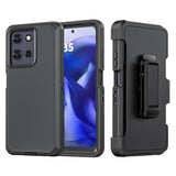 Shockproof Phone Case For Motorola Moto G Power 5G 2025/Moto G Play 2025 With Belt Clip Holster,Rugged Full-Body Protective Case Cover With Kickstand & Holster (Black)