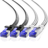 Maximm Ethernet Cable Cat 7, 25 ft, 2 Pack,Easy-Hide Flat Super-Durable Black