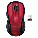 M510 Wireless Computer Mouse Comfortable Shape With Usb Unifying Receiver, With Back/Forward Buttons And Side-To-Side Scrolling - Red