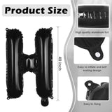 Black Letter H Balloons, 40 Inch Large Foil Letter Balloons, Custom Phrase Balloon For Birthday Party Wedding Anniversary Decoration (Black H)