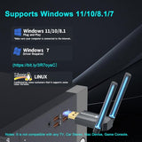 Usb Bluetooth 5.4 Adapter For Pc Laptop, Long Range 492Ft Wireless Dongle Adaptor For Windows 11 10 8.1 7 Desktop, Plug And Play Bluetooth Mouse Keyboard Headphones Speaker Game Controller