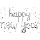 Sliver Happy New Year Balloons 2026, New Years Eve Balloons, Nye Decorations 2026, Foil Party Balloon Eve Decorations Supplies