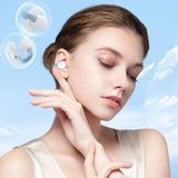 Clip Ear Sport Earbud Headphones Bluetooth 5.3 Open Earpiece, Clip On Ear Never Fall Out 8 Hours Playtime with Charging Case, HiFi Sound Noise