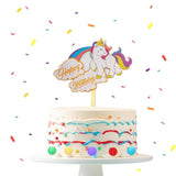 4th Unicorn Birthday Decorations for Girls Banner Cake Topper Unicorn Balloons