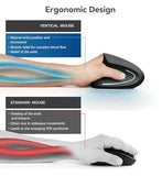 Left Handed Mouse, 2.4G Usb Wireless Ergonomic Vertical Mouse, Ergonomic Design, Optical Model, Prevention Against Tennis Elbow, For Laptop Desktop Pc Computer Ect