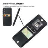 Compatible With Samsung Galaxy S23 Case Wallet With Credit Card Holder, Flip Premium Leather Magnetic Clasp Kickstand Heavy Duty Protective Cover For Samsung Galaxy S23 6.1" (Black)