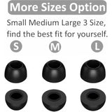 Replacement Memory Foam Ear Tips Compatible With Powerbeats-Pro 2, Noise Canceling Foam Eartips Ear Plug Ear Tip,Fit In Case,L/M/S 3 Size 3 Pairs,Black (214Pbp3P2B)