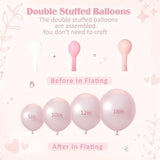 Pink Balloon Arch Kit, 108Pcs Double Stuffed Balloon Arch Garland Kit Include Pearl Pink Macaron Pink White Balloons Clear Balloons For Birthday Wedding Baby Shower Bridal Party Decorations