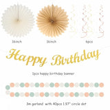 Sage Green & Blush Pink Boho Birthday Decor: 21-Piece Party Kit