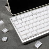 130 Keys Oem Profile Shine Through White Keycaps Set Translucent Keycaps Compatible With 61/64/87/104/108 Cherry Mx Switches Mechanical Keyboard