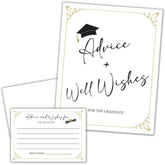 Graduation Party Wishes & Advice Cards And Sign - Class Of 2026 Graduation Decorations - 50 Pack Graduation Party Decorations 2026 (White)