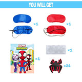 Spidey Birthday Decorations, Spidey Party Games For Boys Girls, Large Poster 24Pcs Stickers For Spidey Birthday Party Supplies